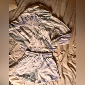 Threads 4 Thought Women's Tie-Dye Pajama Set - Purple and Cream